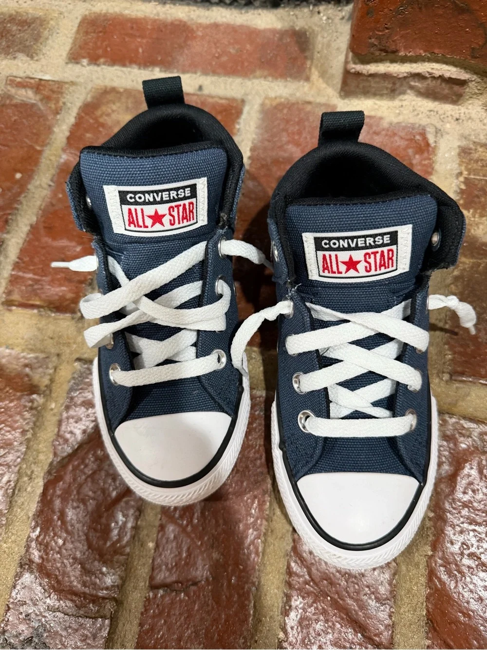 Converse Kids Navy and White All Star High-Top Slip-on Sneakers